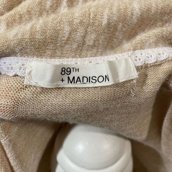 89th & Madison Open Front Beige and Cream Cardigan - Picture 9 of 9
